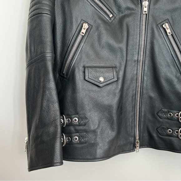 Leather Moto Biker Jacket - Picture 11 of 14
